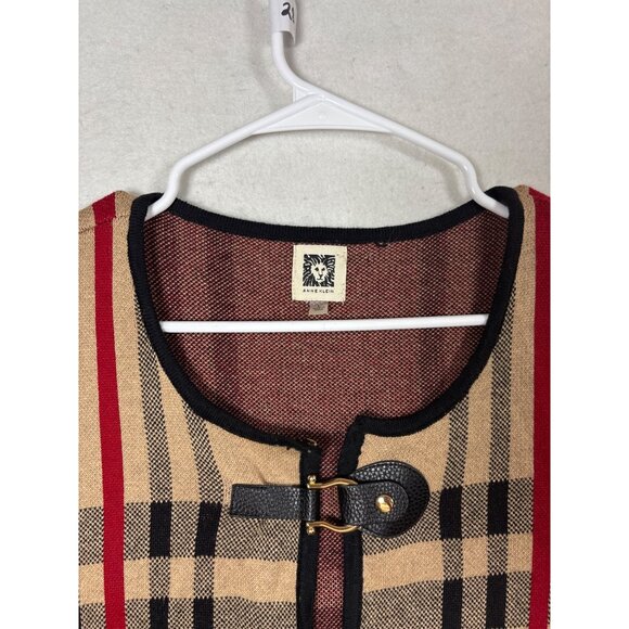 Anne Klein Womens Large Plaid Cardigan Coat - Picture 5 of 11